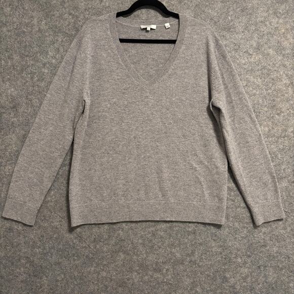 Vince Sweaters - Vince Sweater Womens Size Large Gray 100% Cashmere V Neck Pullover Soft Knit